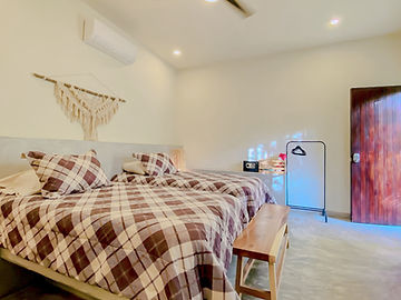 Beds with decorative macramé