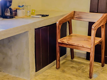 Wooden chair and desk