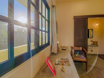 View of the king bed from the entrance